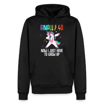 Finally 40 Now I Just Have To Grow Up - Sweat à capuche Premium bio Homme - noir - Devant - Nico (187cm)