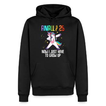 Finally 25 Now I Just Have To Grow Up - Sweat à capuche Premium bio Homme - noir - Devant - Nico (187cm)