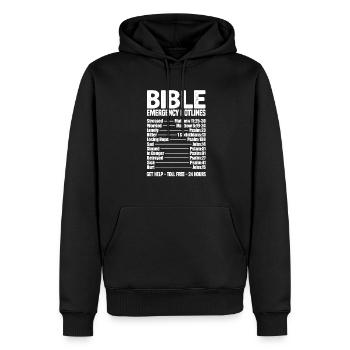 Jesus Christ Christ Bible Religion - Sweat à capuche Premium bio Homme - noir - Devant - Nico (187cm)