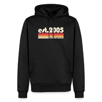 Édition Limitée Rétro Vintage 2005 - Sweat à capuche Premium bio Homme - noir - Devant - Nico (187cm)