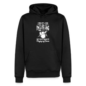 Schlagzeug Schlagzeuger Musiker Band Geschenk - Männer Premium Bio Hoodie - Schwarz - Vorne - Nico (187cm)