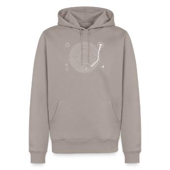 Solarsystem Plattenspieler - Männer Premium Bio Hoodie - Taupe - Vorne - Nico (187cm)