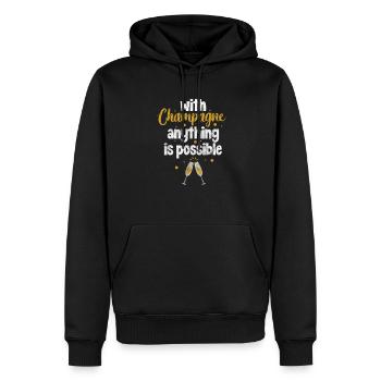 blockedTitle - Sweat à capuche Premium bio Homme - noir - Devant - Nico (187cm)