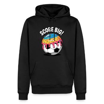 Funny Soccer Donut Shirt Score Big Sprinkles Sport - Sweat à capuche Premium bio Homme - noir - Devant - Nico (187cm)