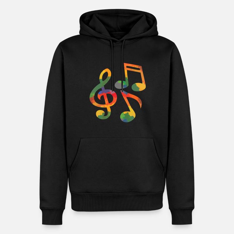 Notes de musique colorées - Sweat à capuche Premium bio Homme - noir