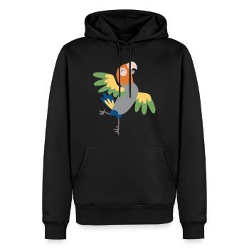 Perroquet - Sweat à capuche Premium bio Homme - noir - Devant - Nico (187cm)