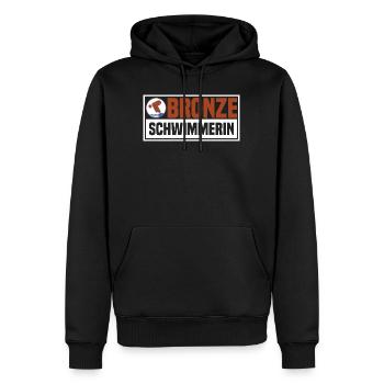 Schwimmer Schwimmen Bronze Geschenk - Männer Premium Bio Hoodie - Schwarz - Vorne - Nico (187cm)
