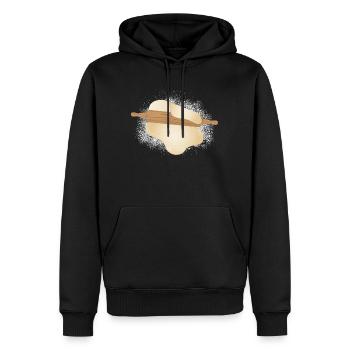 sprinkled flour with rolled out dough - Men’s Premium Organic Hoodie - black - Front - Nico (187cm)