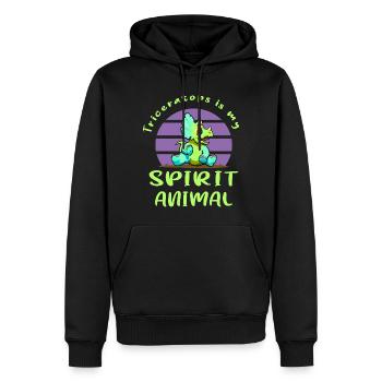 Triceratops - Männer Premium Bio Hoodie - Schwarz - Vorne - Nico (187cm)
