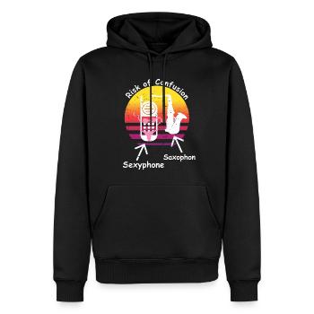 Saxophone et sexphone - Sweat à capuche Premium bio Homme - noir - Devant - Nico (187cm)