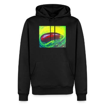 Abstrakte Auberginen Kunst - Männer Premium Bio Hoodie - Schwarz - Vorne - Nico (187cm)