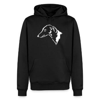 Azawakh Head « Black Edition » - Sweat à capuche Premium bio Homme - noir - Devant - Nico (187cm)