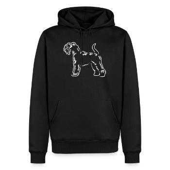 Kerry Blue Terrier « Édition Noire » - Sweat à capuche Premium bio Homme - noir - Devant - Nico (187cm)