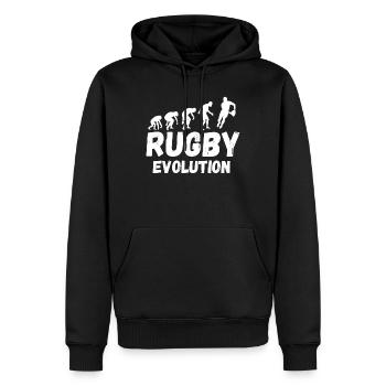 RUGBY, rugby sport, rugby humor - Men’s Premium Organic Hoodie - black - Front - Nico (187cm)