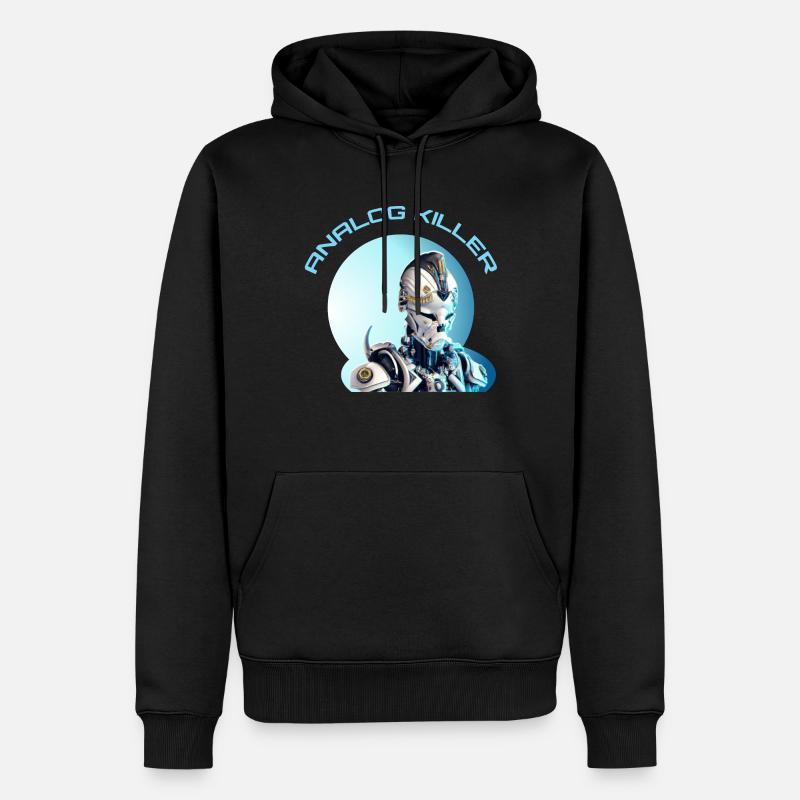 Skelettkopf - ANALOG KILLER - Männer Premium Bio Hoodie - Schwarz