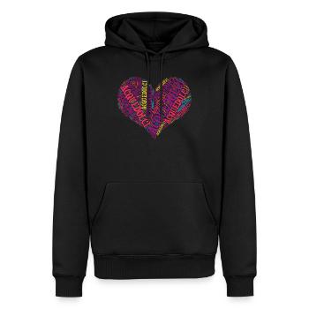 T-Shirt Sicilia Acquedolci Wortwolke Herz - Männer Premium Bio Hoodie - Schwarz - Vorne - Nico (187cm)