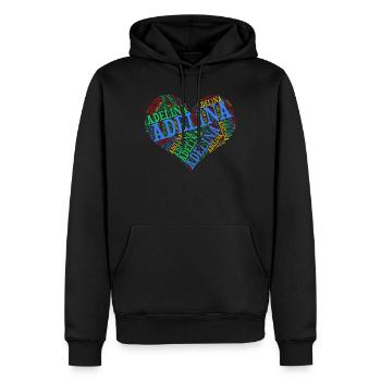 Adelina coeur coeur nuage t-shirt cadeau t-shirt - Sweat à capuche Premium bio Homme - noir - Devant - Nico (187cm)