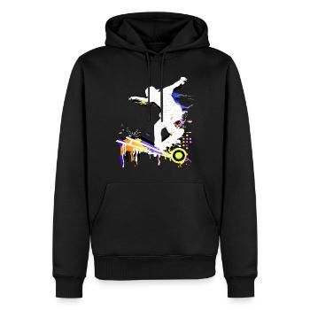 Skate | Skater | Skateboard | Skateboarding - Männer Premium Bio Hoodie - Schwarz - Vorne - Nico (187cm)