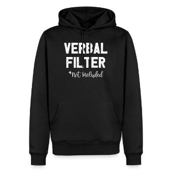 Verbal Filter Not Included I Fun Lustiges - Männer Premium Bio Hoodie - Schwarz - Vorne - Nico (187cm)