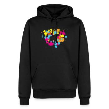 Yoga Splash Elephant Blobs Holi India Méditation - Sweat à capuche Premium bio Homme - noir - Devant - Nico (187cm)