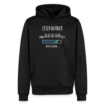 Eisenbahner Beruf Ausbildung Geschenk - Männer Premium Bio Hoodie - Schwarz - Vorne - Nico (187cm)