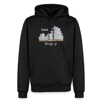 Burg Himeji-jo, Japan, Präfektur Hyogo, Zeichnung - Männer Premium Bio Hoodie - Schwarz - Vorne - Nico (187cm)