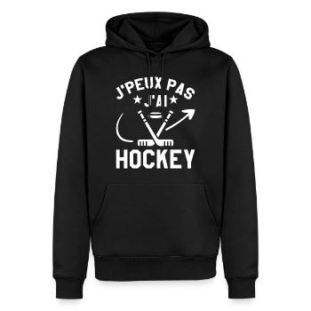 Ich kann nicht Eishockey - Männer Premium Bio Hoodie - Schwarz - Vorne - Nico (187cm)