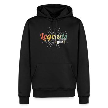 1974 Geburtstag Sprüche Legende Retro - Männer Premium Bio Hoodie - Schwarz - Vorne - Nico (187cm)