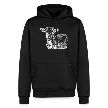 T-shirt de vache personnalisé cadeau pour les agriculteurs - Sweat à capuche Premium bio Homme - noir - Devant - Nico (187cm)
