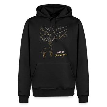 Filigrane de cerf, Joyeux Noël - Sweat à capuche Premium bio Homme - noir - Devant - Nico (187cm)