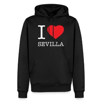 I LOVE SEVILLA Spain Spanien - Männer Premium Bio Hoodie - Schwarz - Vorne - Nico (187cm)