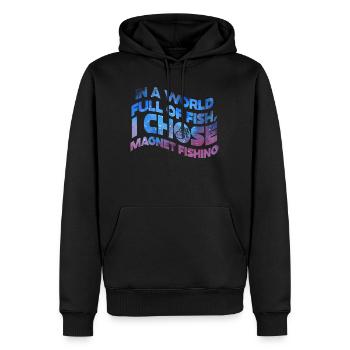 Neodym-Magnet zum Angeln, magnetischer Fischer - Männer Premium Bio Hoodie - Schwarz - Vorne - Nico (187cm)