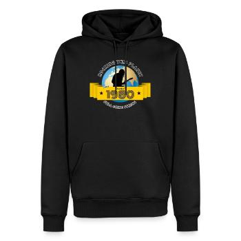 45. Geburtstag fait vibrer cette planète depuis 12/1980 - Sweat à capuche Premium bio Homme - noir - Devant - Nico (187cm)