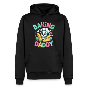 Cuisson Papa Crâne de cuisine - Sweat à capuche Premium bio Homme - noir - Devant - Nico (187cm)