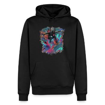 Skateboarding - Sweat à capuche Premium bio Homme - noir - Devant - Nico (187cm)