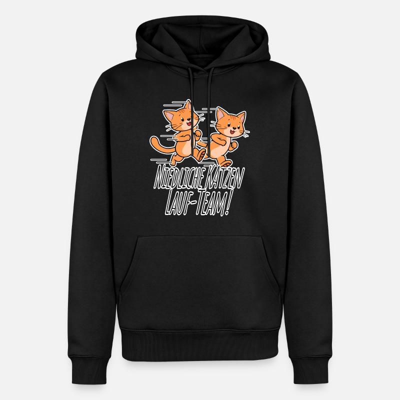 Équipe de course des chats mignons ! - Sweat à capuche Premium bio Homme - noir