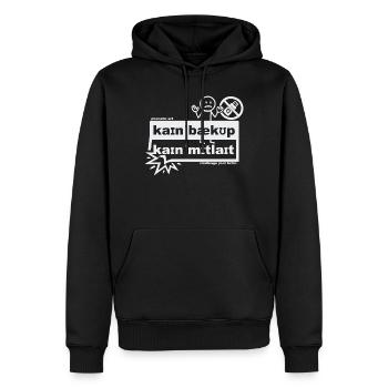 Kein Backup, kein Mitleid - phonetic art - Männer Premium Bio Hoodie - Schwarz - Vorne - Nico (187cm)