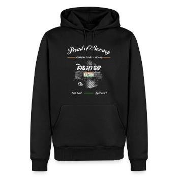 Fier de Boxing FIGHTER India - Sweat à capuche Premium bio Homme - noir - Devant - Nico (187cm)