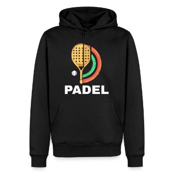 Ich kann kein Padel haben - Männer Premium Bio Hoodie - Schwarz - Vorne - Nico (187cm)