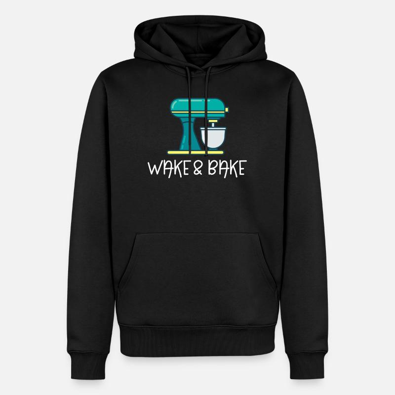 Aufwachen und Backen - Männer Premium Bio Hoodie - Schwarz
