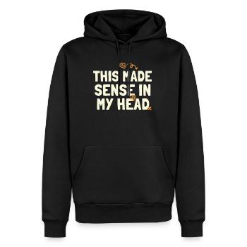 Das ergab in meinem Kopf Sinn - Männer Premium Bio Hoodie - Schwarz - Vorne - Nico (187cm)