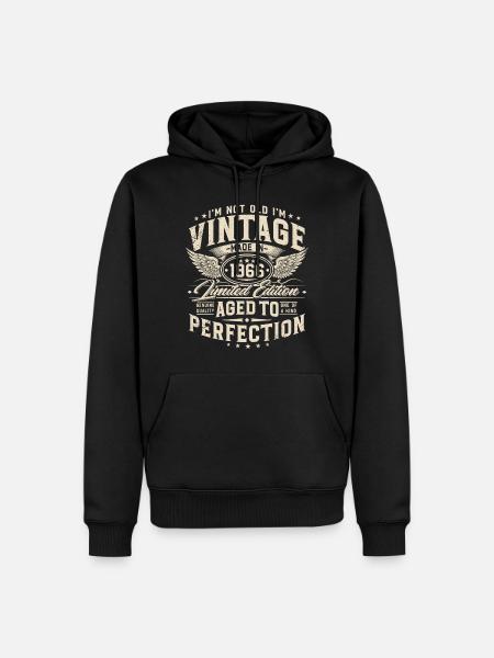 Vintage 1966 Jahrgang 60. Geburtstag Geschenk - Männer Premium Bio Hoodie - Schwarz