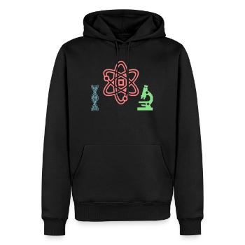 Wissenschaft Set Atom DNA - Männer Premium Bio Hoodie - Schwarz - Vorne - Nico (187cm)