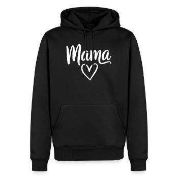 Mama Heart Script - Men’s Premium Organic Hoodie - black - Front - Nico (187cm)