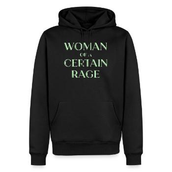 Femme puissante avec autocollants imprimés Attitude - Sweat à capuche Premium bio Homme - noir - Devant - Nico (187cm)