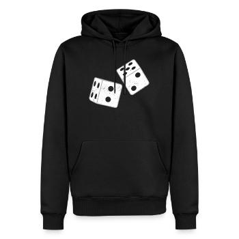 67 - Siebensechzig Zahl 67 Meme Würfelwurf Sechs - Männer Premium Bio Hoodie - Schwarz - Vorne - Nico (187cm)