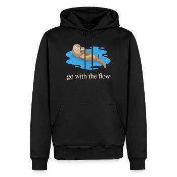 Otter Duo : Laissez-vous porter - Sweat à capuche Premium bio Homme - noir - Devant - Nico (187cm)