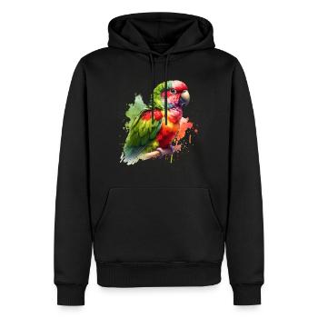 Don de la perruche Alexandra - Sweat à capuche Premium bio Homme - noir - Devant - Nico (187cm)
