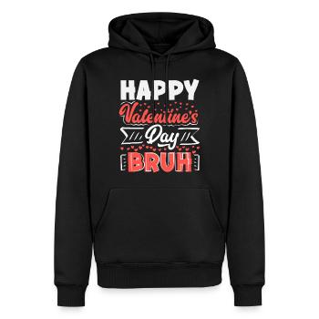 Retro Herz Valentinstag Design Liebe - Männer Premium Bio Hoodie - Schwarz - Vorne - Nico (187cm)