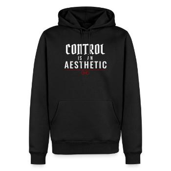 Kontrolle ist eine Ästhetik – dominante Eleganz - Männer Premium Bio Hoodie - Schwarz - Vorne - Nico (187cm)